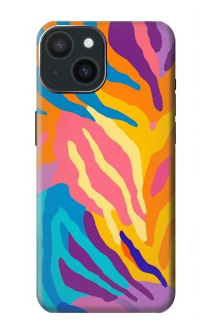 S4037 カラフルなシマウマ柄 Colorful Zebra Pattern iPhone 15 バックケース、フリップケース・カバー