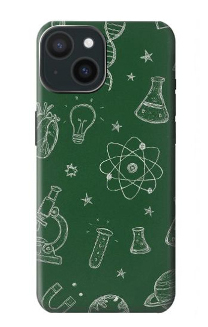 S4059 科学黒板グラフィック Science Chalkboard Graphic iPhone 15 バックケース、フリップケース・カバー