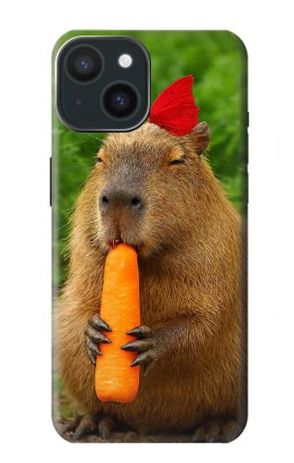 S4068 カピバラ蝶 Capybara Butterfly iPhone 15 バックケース、フリップケース・カバー