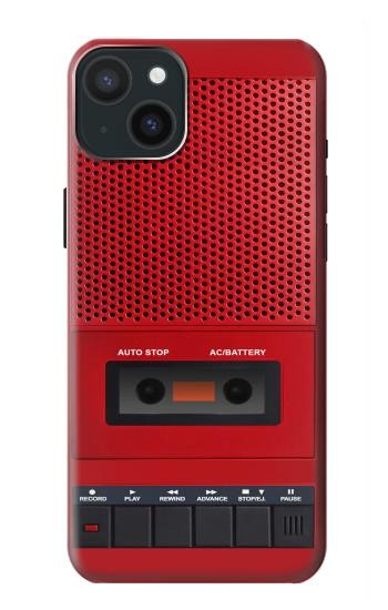 S4073 ヴィンテージの赤いカセットプレーヤーのグラフィック Vintage Red Cassette Player Graphic iPhone 15 Plus バックケース、フリップケース・カバー