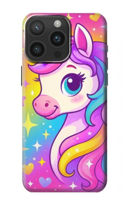 S4057 可愛いユニコーンの漫画 Cute Unicorn Cartoon iPhone 15 Pro Max バックケース、フリップケース・カバー