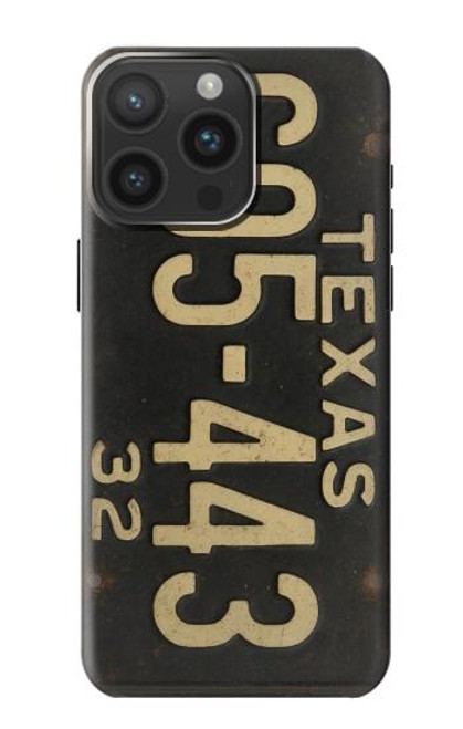 S4061 ヴィンテージテキサスの車のナンバープレート Vintage Texas Car License Plate iPhone 15 Pro Max バックケース、フリップケース・カバー