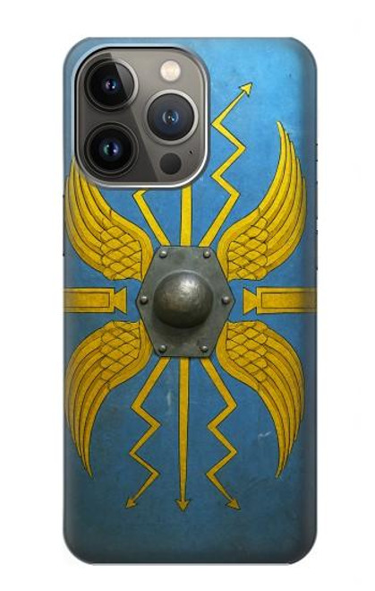 S4052 青いローマの盾 Blue Roman Shield iPhone 14 Pro バックケース、フリップケース・カバー