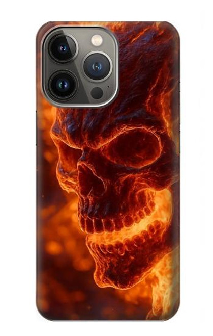S4062 火の頭蓋骨 Fire Skull iPhone 13 バックケース、フリップケース・カバー