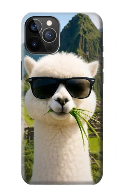 S4069 アルパカのサングラス Alpaca Sunglasses iPhone 12, iPhone 12 Pro バックケース、フリップケース・カバー