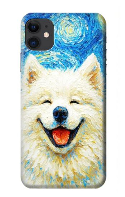 S4064 笑顔の犬 ゴッホの星月夜 Smile Dog Van Gogh Starry Night iPhone 11 バックケース、フリップケース・カバー