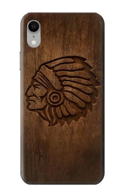 S4035 ネイティブアメリカンの木彫り Native American Wood Carving iPhone XR バックケース、フリップケース・カバー