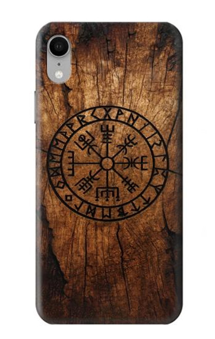 S4036 バイキングのヴェグヴィシルの木 Viking Vegvisir Compass Wood iPhone XR バックケース、フリップケース・カバー