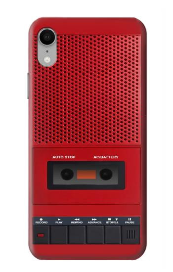 S4073 ヴィンテージの赤いカセットプレーヤーのグラフィック Vintage Red Cassette Player Graphic iPhone XR バックケース、フリップケース・カバー