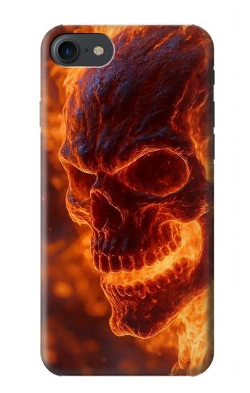 S4062 火の頭蓋骨 Fire Skull iPhone 7, iPhone 8, iPhone SE (2020) (2022) バックケース、フリップケース・カバー