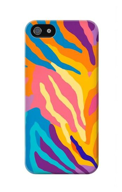 S4037 カラフルなシマウマ柄 Colorful Zebra Pattern iPhone 5 5S SE バックケース、フリップケース・カバー