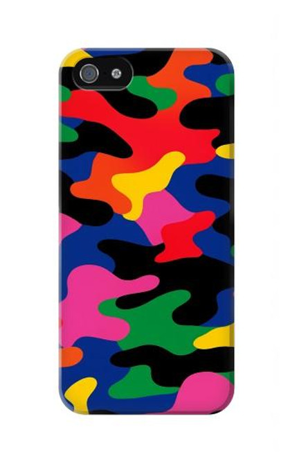 S4072 カラフルなカモフラージュ Colorful Camouflage iPhone 5 5S SE バックケース、フリップケース・カバー