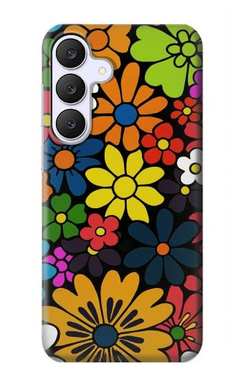 S4043 カラフルな花の漫画 Colorful Flowers Cartoon Samsung Galaxy S25 FE バックケース、フリップケース・カバー