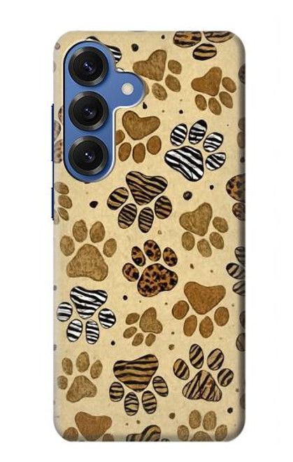 S4032 野生動物の足跡 Wild Animal Paw Foot Print Samsung Galaxy S25 バックケース、フリップケース・カバー