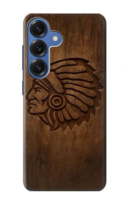 S4035 ネイティブアメリカンの木彫り Native American Wood Carving Samsung Galaxy S25 バックケース、フリップケース・カバー