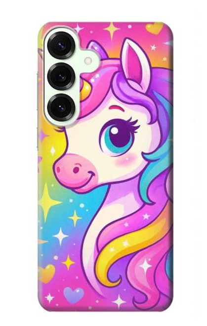 S4057 可愛いユニコーンの漫画 Cute Unicorn Cartoon Samsung Galaxy S25 Plus バックケース、フリップケース・カバー