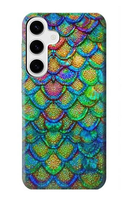 S4071 カラフルな人魚の鱗 Colorful Mermaid Scale Samsung Galaxy S24 Plus バックケース、フリップケース・カバー
