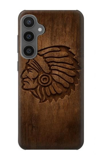 S4035 ネイティブアメリカンの木彫り Native American Wood Carving Samsung Galaxy S23 FE バックケース、フリップケース・カバー