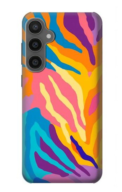 S4037 カラフルなシマウマ柄 Colorful Zebra Pattern Samsung Galaxy S23 FE バックケース、フリップケース・カバー