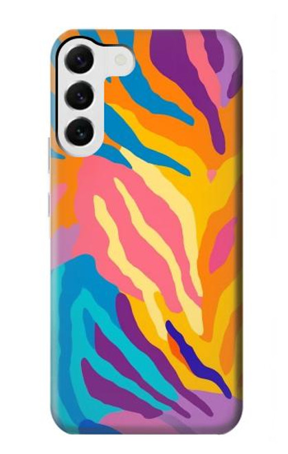 S4037 カラフルなシマウマ柄 Colorful Zebra Pattern Samsung Galaxy S23 Plus バックケース、フリップケース・カバー