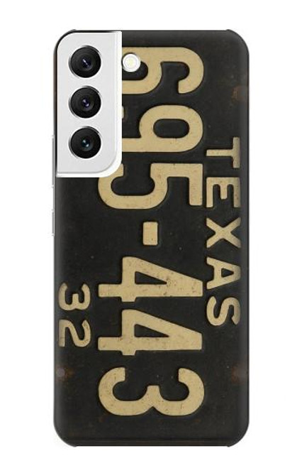 S4061 ヴィンテージテキサスの車のナンバープレート Vintage Texas Car License Plate Samsung Galaxy S22 バックケース、フリップケース・カバー