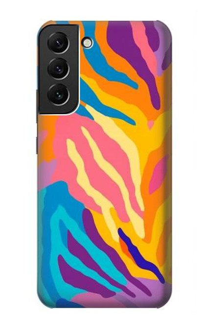 S4037 カラフルなシマウマ柄 Colorful Zebra Pattern Samsung Galaxy S22 Plus バックケース、フリップケース・カバー