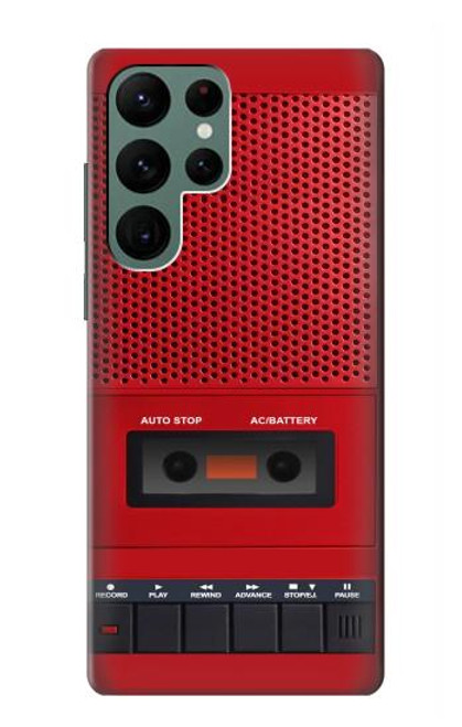S4073 ヴィンテージの赤いカセットプレーヤーのグラフィック Vintage Red Cassette Player Graphic Samsung Galaxy S22 Ultra バックケース、フリップケース・カバー