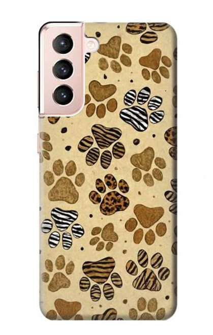 S4032 野生動物の足跡 Wild Animal Paw Foot Print Samsung Galaxy S21 5G バックケース、フリップケース・カバー