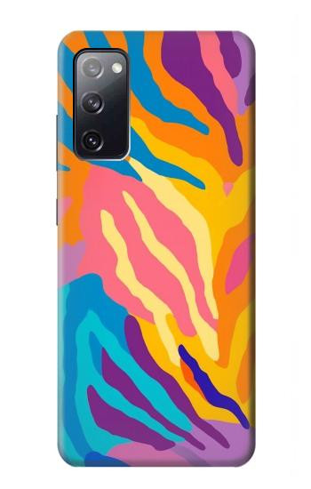 S4037 カラフルなシマウマ柄 Colorful Zebra Pattern Samsung Galaxy S20 FE バックケース、フリップケース・カバー