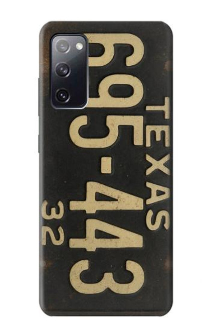 S4061 ヴィンテージテキサスの車のナンバープレート Vintage Texas Car License Plate Samsung Galaxy S20 FE バックケース、フリップケース・カバー