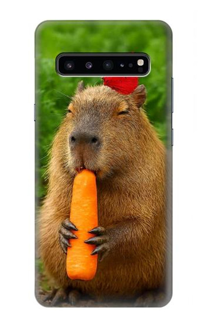 S4068 カピバラ蝶 Capybara Butterfly Samsung Galaxy S10 5G バックケース、フリップケース・カバー