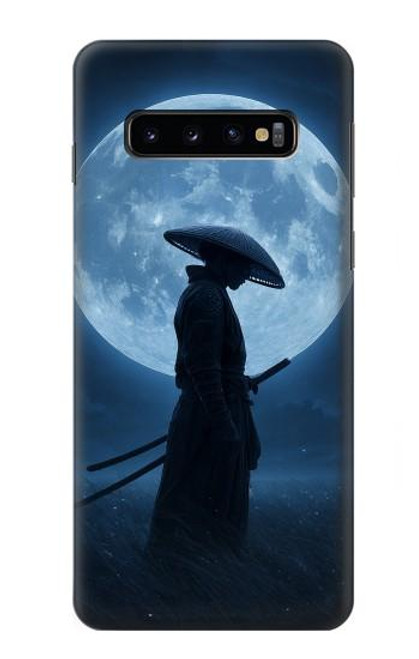 S4034 侍の月夜 Samurai Moon Night Samsung Galaxy S10 バックケース、フリップケース・カバー