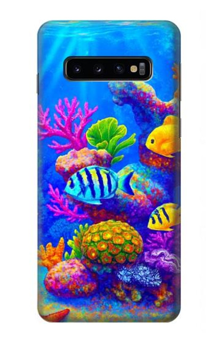 S4058 カラフルな水族館 Colorful Aquarium Samsung Galaxy S10 バックケース、フリップケース・カバー