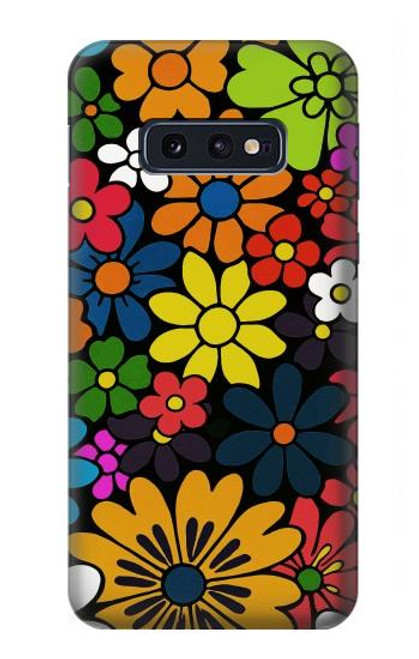 S4043 カラフルな花の漫画 Colorful Flowers Cartoon Samsung Galaxy S10e バックケース、フリップケース・カバー