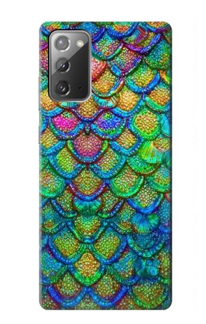 S4071 カラフルな人魚の鱗 Colorful Mermaid Scale Samsung Galaxy Note 20 バックケース、フリップケース・カバー