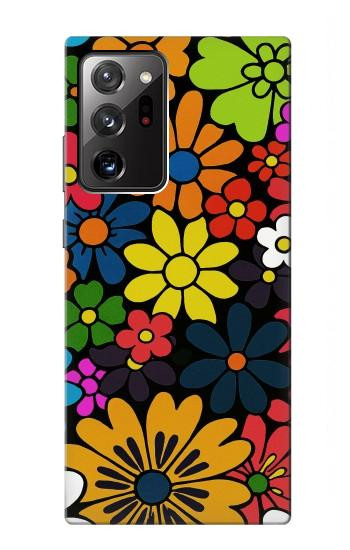 S4043 カラフルな花の漫画 Colorful Flowers Cartoon Samsung Galaxy Note 20 Ultra, Ultra 5G バックケース、フリップケース・カバー