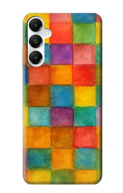 S4077 水彩画 カラフルなチェック柄 Water Color Painting Colorful Check Pattern Samsung Galaxy A05s バックケース、フリップケース・カバー