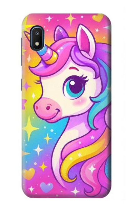 S4057 可愛いユニコーンの漫画 Cute Unicorn Cartoon Samsung Galaxy A10e バックケース、フリップケース・カバー