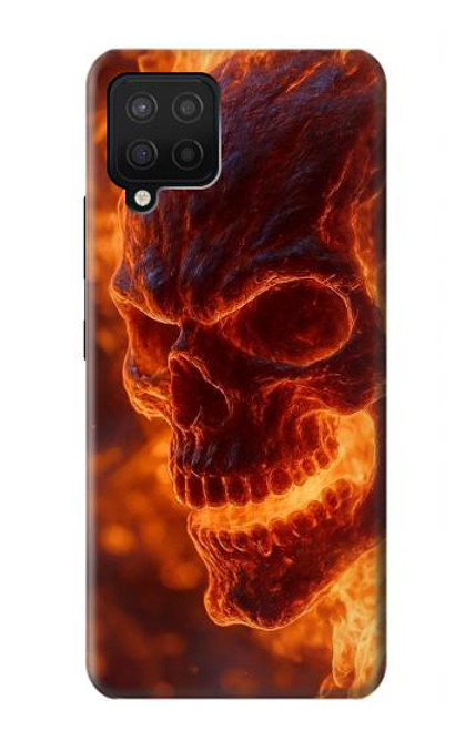S4062 火の頭蓋骨 Fire Skull Samsung Galaxy A12 バックケース、フリップケース・カバー