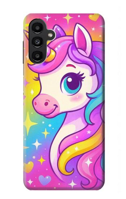 S4057 可愛いユニコーンの漫画 Cute Unicorn Cartoon Samsung Galaxy A13 5G バックケース、フリップケース・カバー