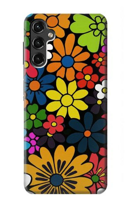 S4043 カラフルな花の漫画 Colorful Flowers Cartoon Samsung Galaxy A14 5G バックケース、フリップケース・カバー