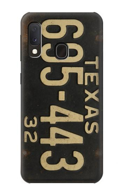 S4061 ヴィンテージテキサスの車のナンバープレート Vintage Texas Car License Plate Samsung Galaxy A20e バックケース、フリップケース・カバー