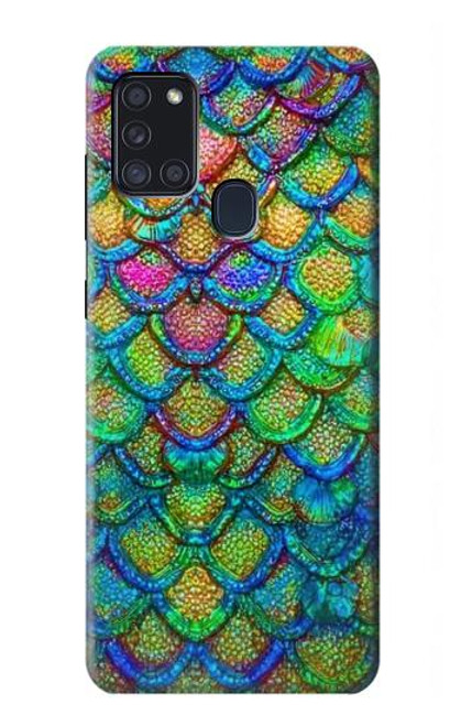 S4071 カラフルな人魚の鱗 Colorful Mermaid Scale Samsung Galaxy A21s バックケース、フリップケース・カバー