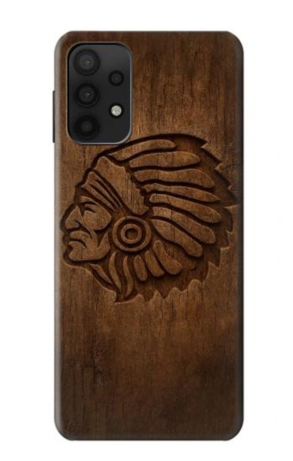 S4035 ネイティブアメリカンの木彫り Native American Wood Carving Samsung Galaxy A32 5G バックケース、フリップケース・カバー