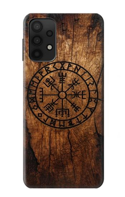 S4036 バイキングのヴェグヴィシルの木 Viking Vegvisir Compass Wood Samsung Galaxy A32 5G バックケース、フリップケース・カバー