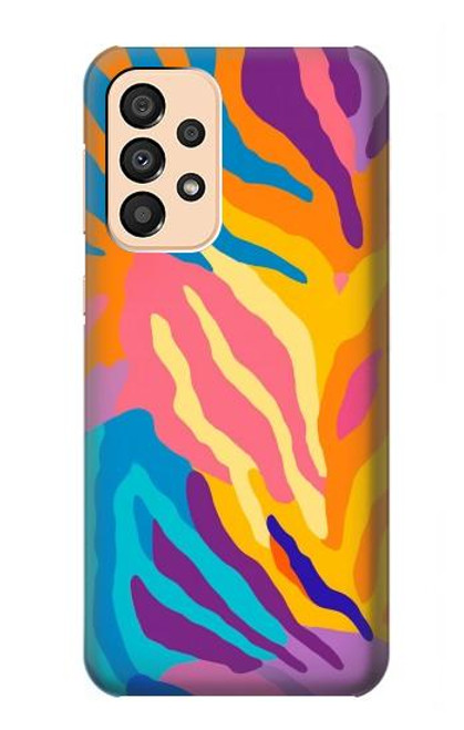S4037 カラフルなシマウマ柄 Colorful Zebra Pattern Samsung Galaxy A33 5G バックケース、フリップケース・カバー
