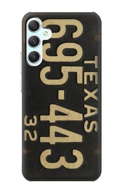 S4061 ヴィンテージテキサスの車のナンバープレート Vintage Texas Car License Plate Samsung Galaxy A34 5G バックケース、フリップケース・カバー