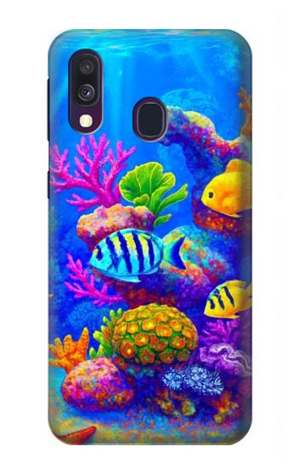 S4058 カラフルな水族館 Colorful Aquarium Samsung Galaxy A40 バックケース、フリップケース・カバー