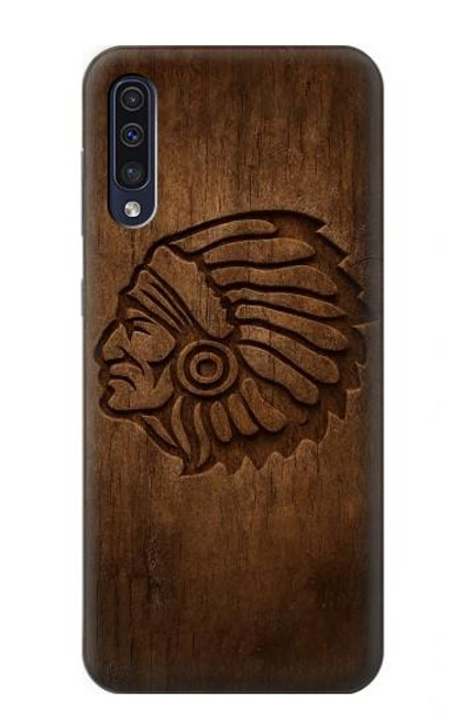 S4035 ネイティブアメリカンの木彫り Native American Wood Carving Samsung Galaxy A50 バックケース、フリップケース・カバー