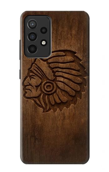 S4035 ネイティブアメリカンの木彫り Native American Wood Carving Samsung Galaxy A52, Galaxy A52 5G バックケース、フリップケース・カバー